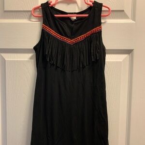Hayden girls black suede fringe dress